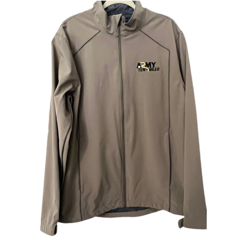 North End Mens Jacket Large Army Ten Miler Tax Taupe‎ Beige Windbreaker